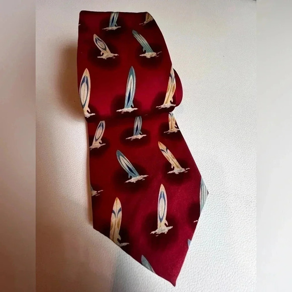Pelican Bay men’s necktie surfboard pattern - Picture 1 of 5